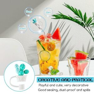 8 PCS Straw Covers Cap, Straw Cover for Stanley 30&40 Oz Tumbler, Reusable Silicone Straw Toppers Cute Straw Tip Covers in Various Shapes, Drinking Straw Caps for 10 Mm Straw. (Mixed Style)