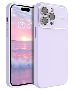 guagua for iphone 14 pro max case, silicone phone case for iphone 14 pro max, [full camera len protector] scratch resistant shockproof protective phone case for iphone 14 pro max 6.7'', lilac purple