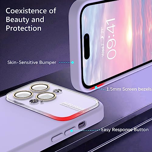 GUAGUA for iPhone 14 Pro Max Case, Silicone Phone Case for iPhone 14 Pro Max, [Full Camera Len Protector] Scratch Resistant Shockproof Protective Phone Case for iPhone 14 Pro Max 6.7'', Lilac Purple