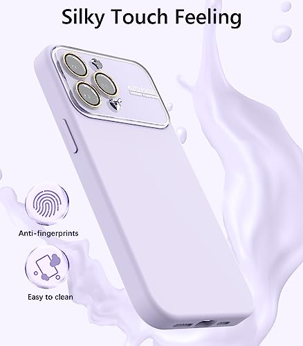 GUAGUA for iPhone 14 Pro Max Case, Silicone Phone Case for iPhone 14 Pro Max, [Full Camera Len Protector] Scratch Resistant Shockproof Protective Phone Case for iPhone 14 Pro Max 6.7'', Lilac Purple