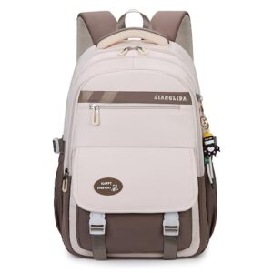 kawaii backpack aesthetic backpack backpacks with cute pendant, adorable shoulder bag (brown)