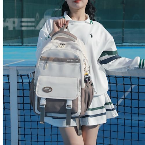 Kawaii Backpack Aesthetic Backpack Backpacks with Cute Pendant, Adorable Shoulder Bag (Brown)