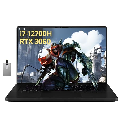 Asus ROG Zephyrus Gaming Laptop, 16/'' FHD+ 165Hz Display, Intel Core i7-12700H, 40GB DDR5 RAM, 1TB PCIe SSD, RGB Backlit Keyboard, NVIDIA GeForce RTX 3060, Win 11 Pro, WiFi 6, Black, 32GB USB Card