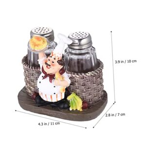 House Gifts 1pc Home Decorations Tv Stand Decor Kids Decor French Chef Figurine Salt and Pepper Shaker Kitchen Chef Ornament Resin Cook Sculpture Chef Statue Wine Cabinet Gift 3d