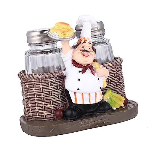 House Gifts 1pc Home Decorations Tv Stand Decor Kids Decor French Chef Figurine Salt and Pepper Shaker Kitchen Chef Ornament Resin Cook Sculpture Chef Statue Wine Cabinet Gift 3d