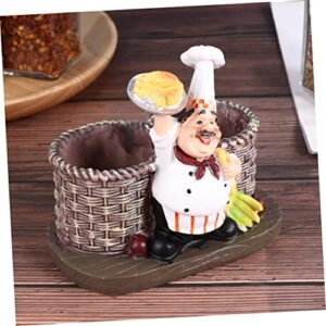 House Gifts 1pc Home Decorations Tv Stand Decor Kids Decor French Chef Figurine Salt and Pepper Shaker Kitchen Chef Ornament Resin Cook Sculpture Chef Statue Wine Cabinet Gift 3d