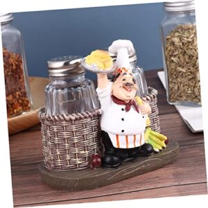 House Gifts 1pc Home Decorations Tv Stand Decor Kids Decor French Chef Figurine Salt and Pepper Shaker Kitchen Chef Ornament Resin Cook Sculpture Chef Statue Wine Cabinet Gift 3d