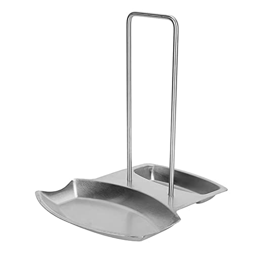 Lid Holder Spoon Rest Shelf with Drip Tray 304 Stainless Steel Pan Lid Stand Chopping Board Organizer for Kitchen Accessory Decor Tool