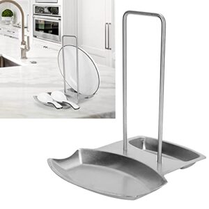 Lid Holder Spoon Rest Shelf with Drip Tray 304 Stainless Steel Pan Lid Stand Chopping Board Organizer for Kitchen Accessory Decor Tool