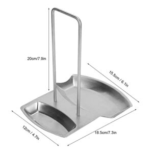 Lid Holder Spoon Rest Shelf with Drip Tray 304 Stainless Steel Pan Lid Stand Chopping Board Organizer for Kitchen Accessory Decor Tool
