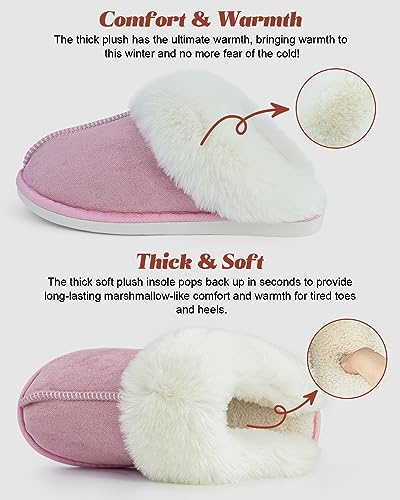 Plush House Slippers for Women Men, Fluffy Soft Warm Home Slippers, Winter House Shoes Indoor and Outdoor, Cloud slippers slides for Women Men