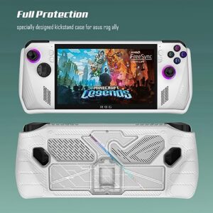 MES MERRY Kickstand Case for 2023 ASUS ROG Ally Handheld, ROG Ally 7 Accessories Protective Cover Grip with Stand (Clear White)