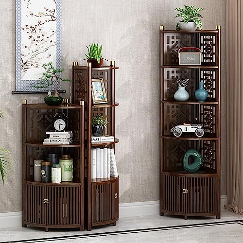 FLTRGO 3 Tier/5 Tier/6 Tier Tall Corner Bookshelf, Multifunctional Triangular Bedroom Storage Cabinet, Free-Standing Corner Bookcase, for Home Office Bedroom Living Room Kitchen (Size : 4 Tier)