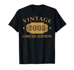 vintage 2005 18 years old 18th birthday gifts for boys girls t-shirt