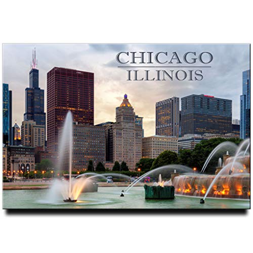 Chicago Fridge Magnet Illinois Travel Souvenir Buckingham Fountain