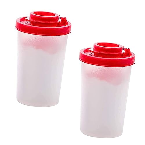 FELTECHELECTR Container 2pcs Shaker Plastic to Go Containers Clear Container Metal Container Seasoning Shaker Box Shaker Jar Empty Jar Portable Cellar Kitchen Supplies Containers Mini