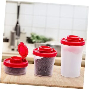 FELTECHELECTR Container 2pcs Shaker Plastic to Go Containers Clear Container Metal Container Seasoning Shaker Box Shaker Jar Empty Jar Portable Cellar Kitchen Supplies Containers Mini