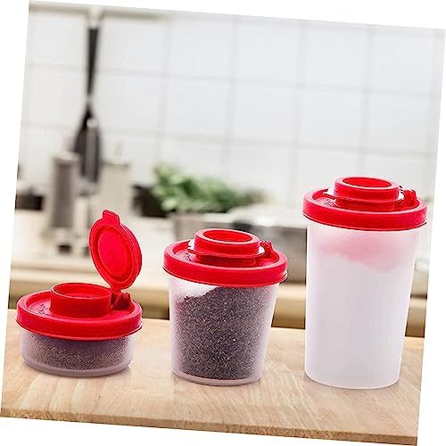 FELTECHELECTR Container 2pcs Shaker Plastic to Go Containers Clear Container Metal Container Seasoning Shaker Box Shaker Jar Empty Jar Portable Cellar Kitchen Supplies Containers Mini