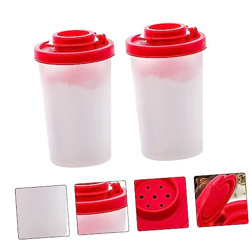 FELTECHELECTR Container 2pcs Shaker Plastic to Go Containers Clear Container Metal Container Seasoning Shaker Box Shaker Jar Empty Jar Portable Cellar Kitchen Supplies Containers Mini