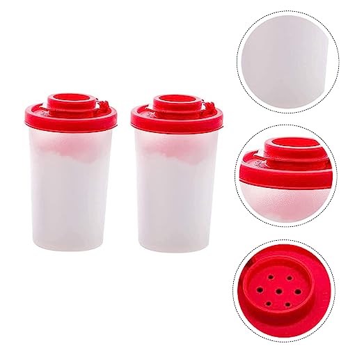 FELTECHELECTR Container 2pcs Shaker Plastic to Go Containers Clear Container Metal Container Seasoning Shaker Box Shaker Jar Empty Jar Portable Cellar Kitchen Supplies Containers Mini