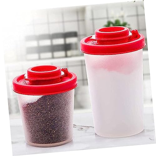 FELTECHELECTR Container 2pcs Shaker Plastic to Go Containers Clear Container Metal Container Seasoning Shaker Box Shaker Jar Empty Jar Portable Cellar Kitchen Supplies Containers Mini