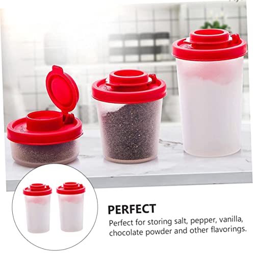 FUOYLOO Container 2pcs Shaker Plastic Containers Clear Container Clear Plastic Container Plastic Container Organizer Sugar Container Outdoor Seasoning Jars Containers Metal