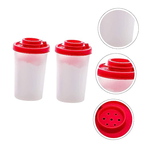 FUOYLOO Container 2pcs Shaker Plastic Containers Clear Container Clear Plastic Container Plastic Container Organizer Sugar Container Outdoor Seasoning Jars Containers Metal