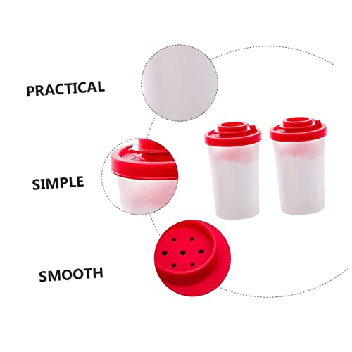 FUOYLOO Container 2pcs Shaker Plastic Containers Clear Container Clear Plastic Container Plastic Container Organizer Sugar Container Outdoor Seasoning Jars Containers Metal