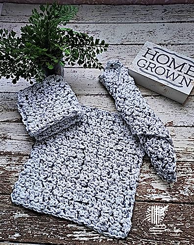 Black White Dish Cloth Set of 3 Handmade Crochet Wash Cloths Organic Cotton Eco Friendly Dish Rags