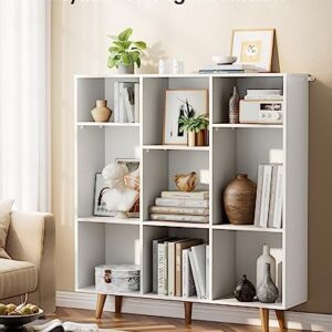 Pipishell 9-Cube Bookshelf & 6-Tier Bookcase with Storage Drawer