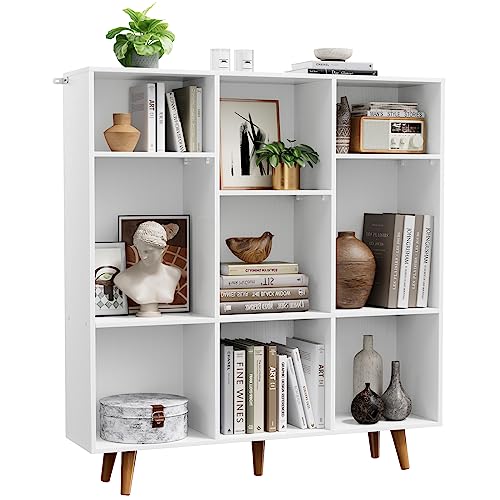 Pipishell 9-Cube Bookshelf & 6-Tier Bookcase with Storage Drawer