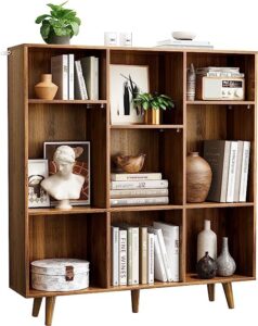pipishell bookshelf, 6-tier bookcase with storage drawer & pipishell 9-cube bookshelf