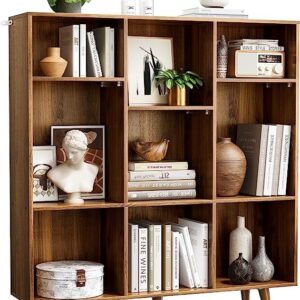 Pipishell Bookshelf, 6-Tier Bookcase with Storage Drawer & Pipishell 9-Cube Bookshelf