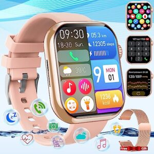 smart watch for men women,smartwatch with blood pressure blood glucose heart rate monitor 1.88" touch screen bluetooth watch (make/answer call) ip67 waterproof smart watch for android ios phones gold