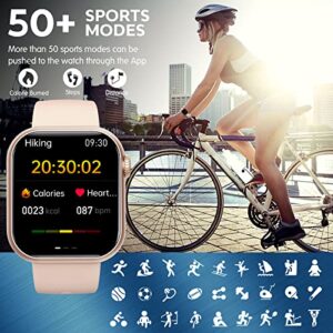 Smart Watch for Men Women,Smartwatch with Blood Pressure Blood Glucose Heart Rate Monitor 1.88" Touch Screen Bluetooth Watch (Make/Answer Call) IP67 Waterproof Smart Watch for Android iOS Phones Gold