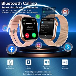 Smart Watch for Men Women,Smartwatch with Blood Pressure Blood Glucose Heart Rate Monitor 1.88" Touch Screen Bluetooth Watch (Make/Answer Call) IP67 Waterproof Smart Watch for Android iOS Phones Gold