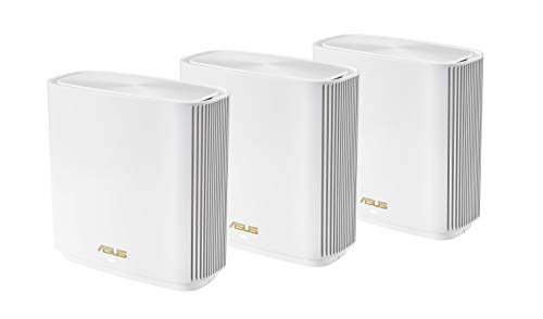 ASUS ZenWiFi AX6600 Tri-Band Mesh WiFi 6 System (XT8 3PK) - Whole Home Coverage up to 8200 sq.ft & 8+ Rooms, AiMesh, Included Lifetime Internet Security, Easy Setup, 3 SSID, Parental Control, White