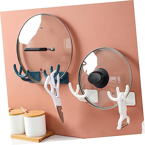 Didiseaon 4 Pcs Lid Rack Cutting Board Holder Stand Wall Shelf Brackets Wall Hanging Hooks Self Adhesive Hooks Cabinet Door Lid Pan Lid Organizer Pot Cover Lids Wall-mounted Pot Cover Racks