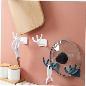 Didiseaon 4 Pcs Lid Rack Cutting Board Holder Stand Wall Shelf Brackets Wall Hanging Hooks Self Adhesive Hooks Cabinet Door Lid Pan Lid Organizer Pot Cover Lids Wall-mounted Pot Cover Racks