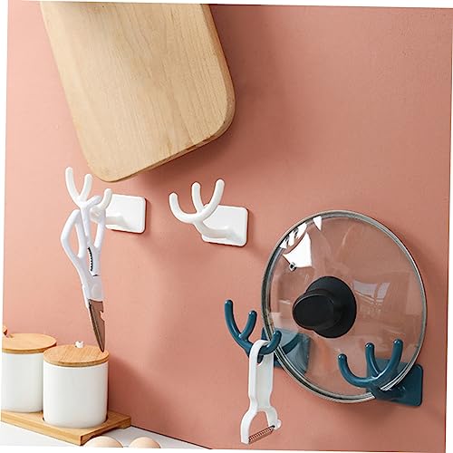 Didiseaon 4 Pcs Lid Rack Cutting Board Holder Stand Wall Shelf Brackets Wall Hanging Hooks Self Adhesive Hooks Cabinet Door Lid Pan Lid Organizer Pot Cover Lids Wall-mounted Pot Cover Racks