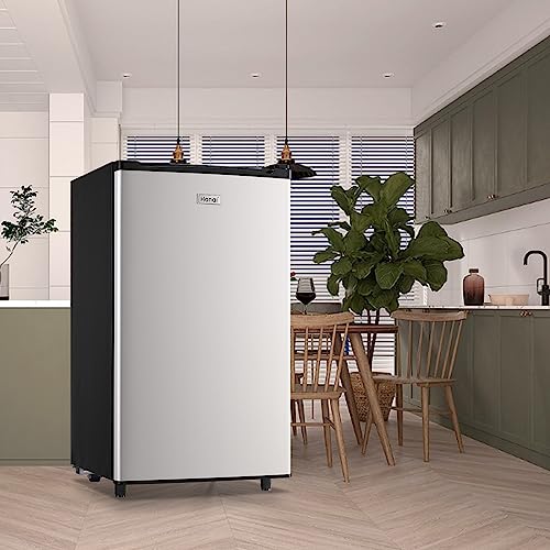 WANAI Mini Refrigerator 3.2 Cu.Ft, Single Door, Adjustable Thermostat, Adjustable Removable Shelves Refrigerator Suitable For Dorm,Office,Living room