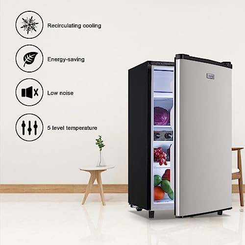 WANAI Mini Refrigerator 3.2 Cu.Ft, Single Door, Adjustable Thermostat, Adjustable Removable Shelves Refrigerator Suitable For Dorm,Office,Living room