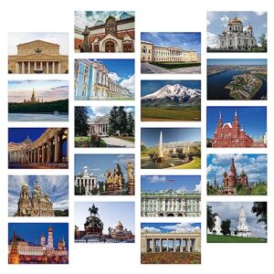 Dear Mapper Russia Vintage Landscape Postcards Pack 20pc/Set Postcards From Around The World Greeting Cards for Business World Travel Postcard for Mailing Decor Gift