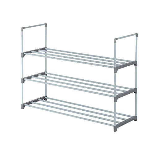 Volowoo Shoe Rack for Entryway, Sturdy & Durable Shoes Rack Storage Shelf,Shoe Rack Shoe Tower Shelf Storage Organizer for Closet Entryway Hallway,Organizer for Shoes (Gray, 3-Tier)