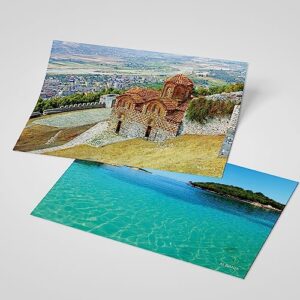 Dear Mapper Albania Vintage Landscape Postcards Pack 20pc/Set Postcards From Around The World Greeting Cards for Business World Travel Postcard for Mailing Decor Gift