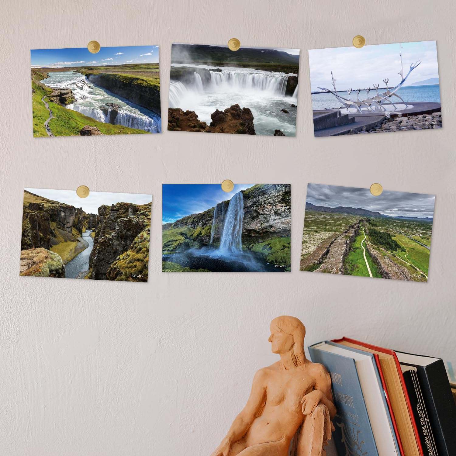 Dear Mapper Iceland Vintage Landscape Postcards Pack 20pc/Set Postcards From Around The World Greeting Cards for Business World Travel Postcard for Mailing Decor Gift