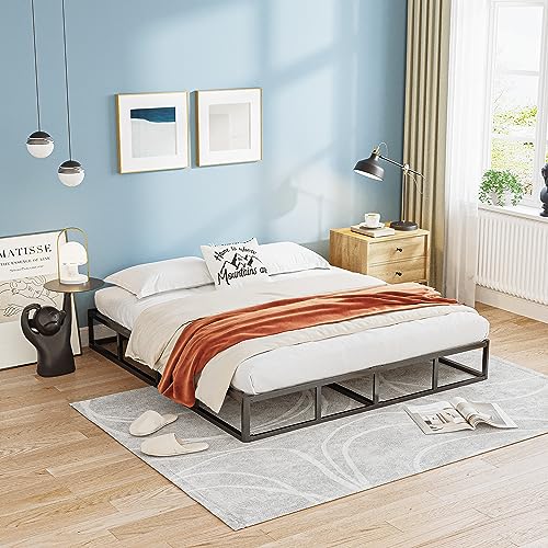 Aardhen Full Size 7 Inch Box Spring & Low Profile Metal Platform/Bed Frame with Steel Slat Support/Quiet Noise-Free/Easy Assembly