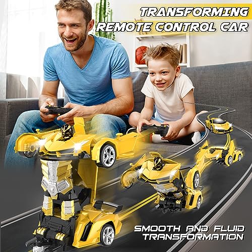 YOTOY Remote Control Car Toys - Transform RC Cars for Kids, One Button Transformation, 360 Degree Rotating Drifting, 2.4Ghz & 1:18 Scale, Gift for Kids Age 4 5 6 Years Old Boys and Girls