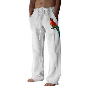 mens joggers pants men fashion print sweatpants casual cotton and drawstring pants with pockets plus size wide leg pants