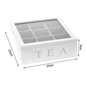 Wooden Tea Storage Box, Tea Bag Organizer with 9 compartments, Tea Bag Holder Tea Chest Container for Kitchen Cabinet, Countertop, Pantry